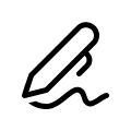 Icona di una penna che traccia una linea.