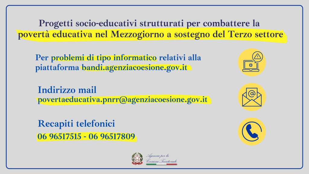 contatti bando povertà educativa PNRR