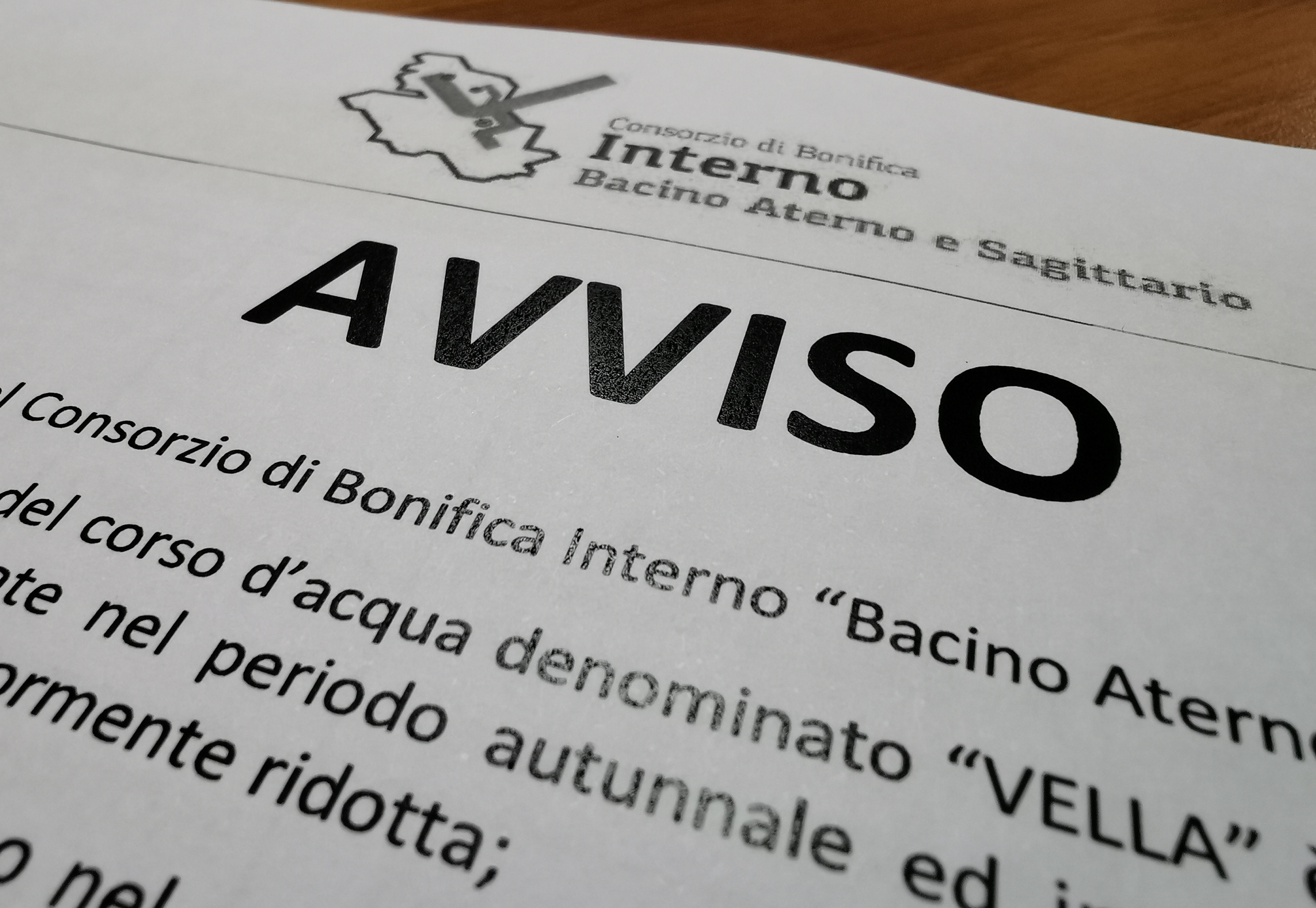 RAZIONAMENTO ACQUA DERIVATA DAL FIUME VELLA