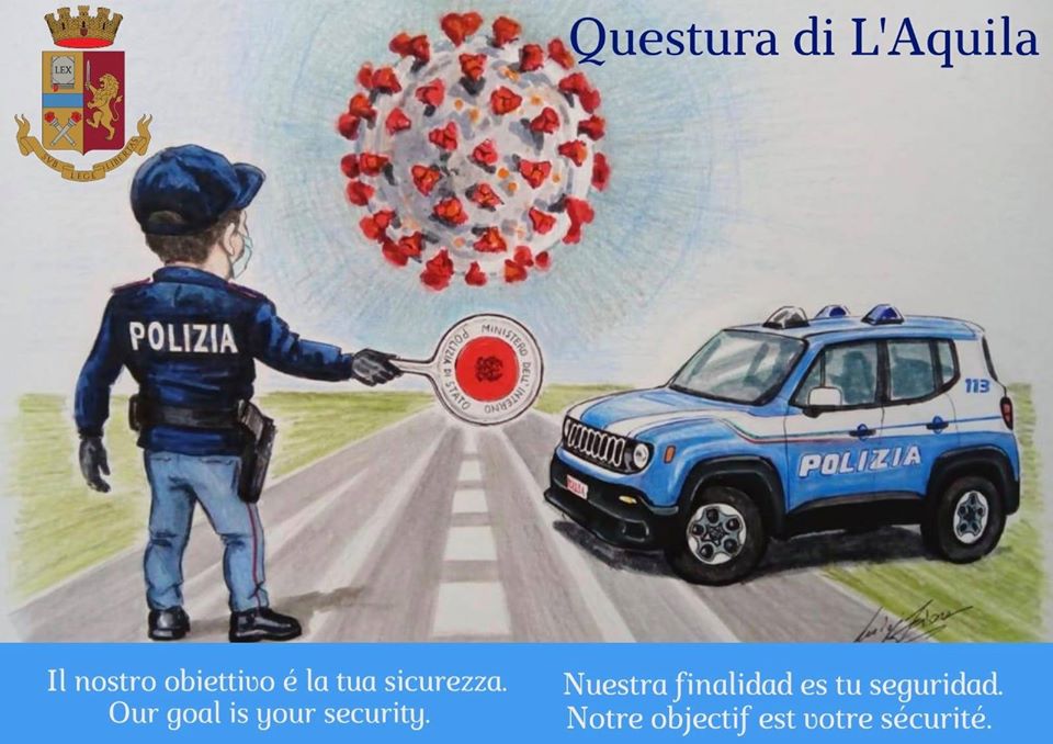 COVID 19, LA CAMPAGNA DI SENSIBILIZZAZIONE QUESTURA 