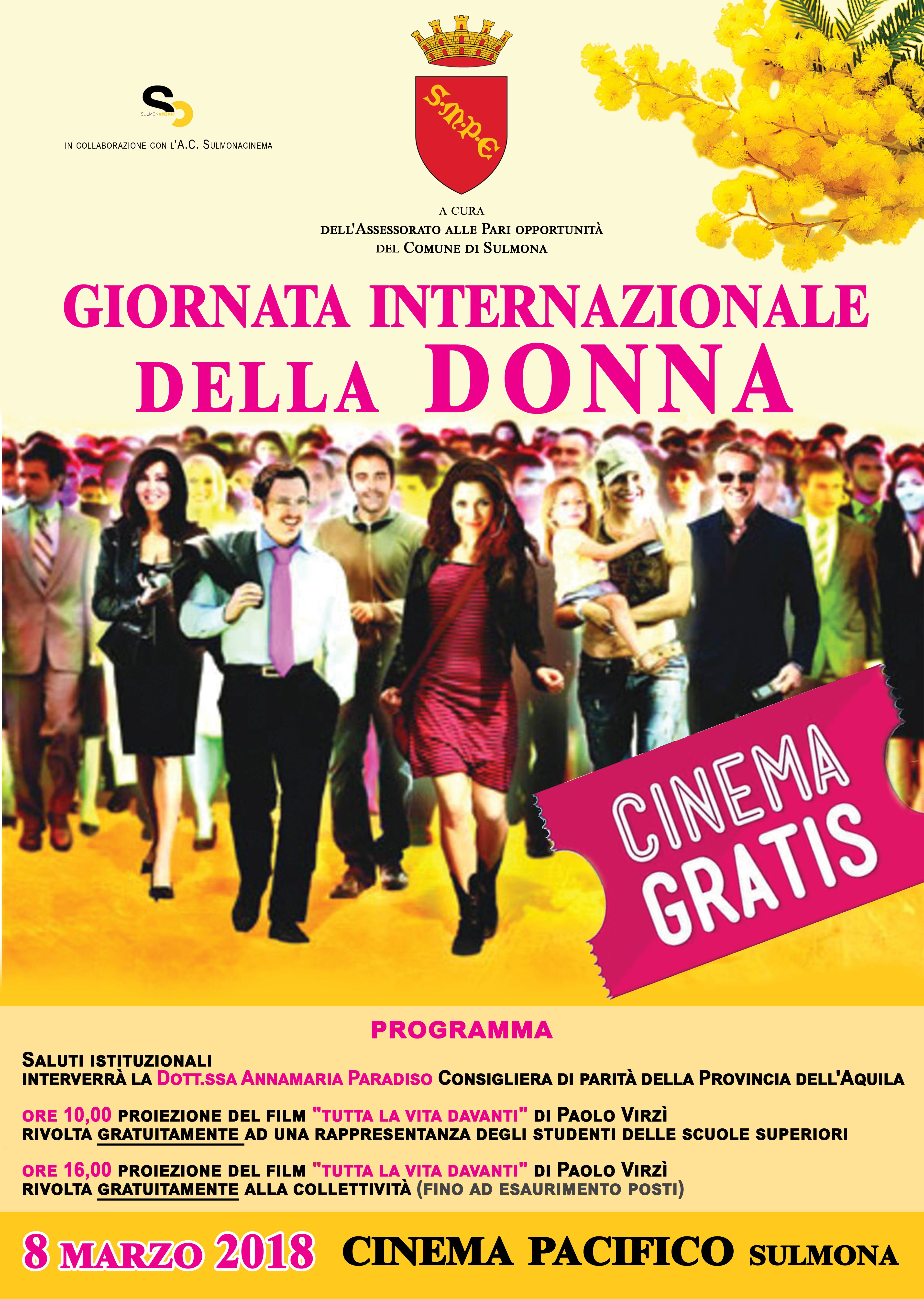 8 MARZO, GRATIS AL CINEMA PACIFICO:  