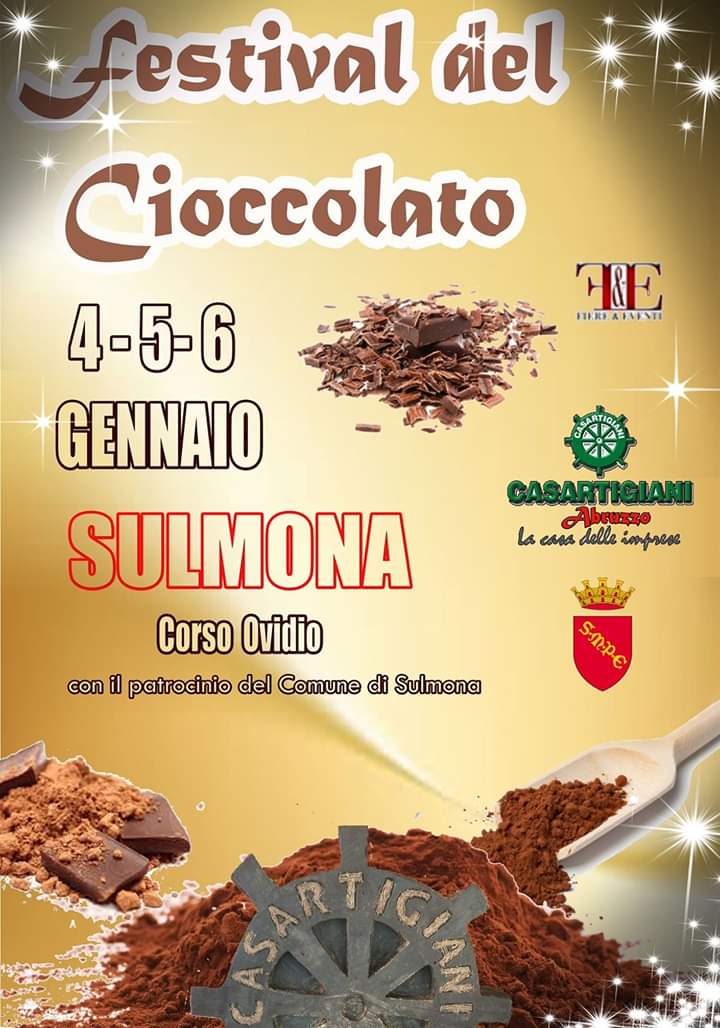 RINVIATO FESTIVAL DEL CIOCCOLATO. AL VIA 11, 12, 13 GENNAIO